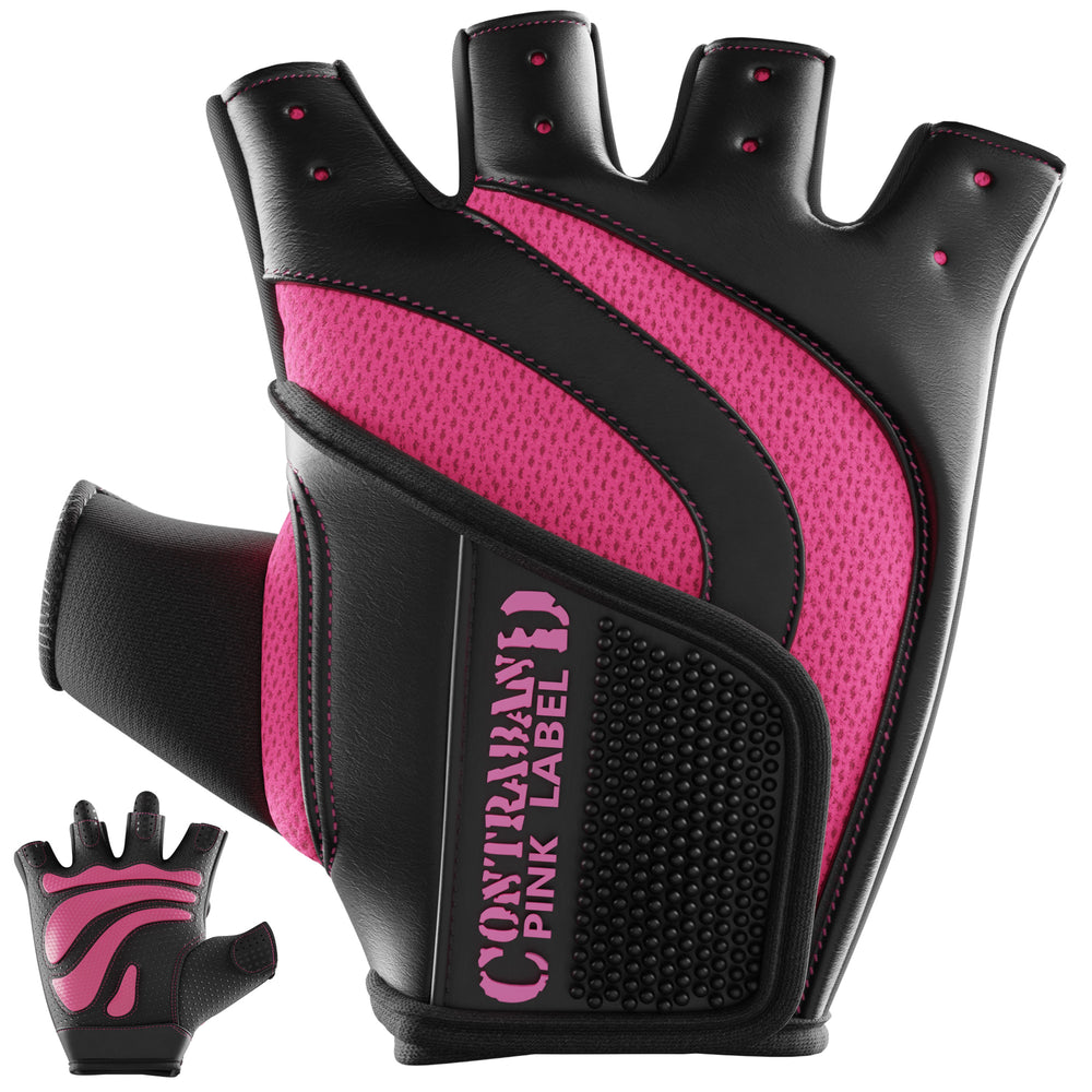 Contraband Pink Label 5437 Womens Extreme Grip Padded Lifting Gloves