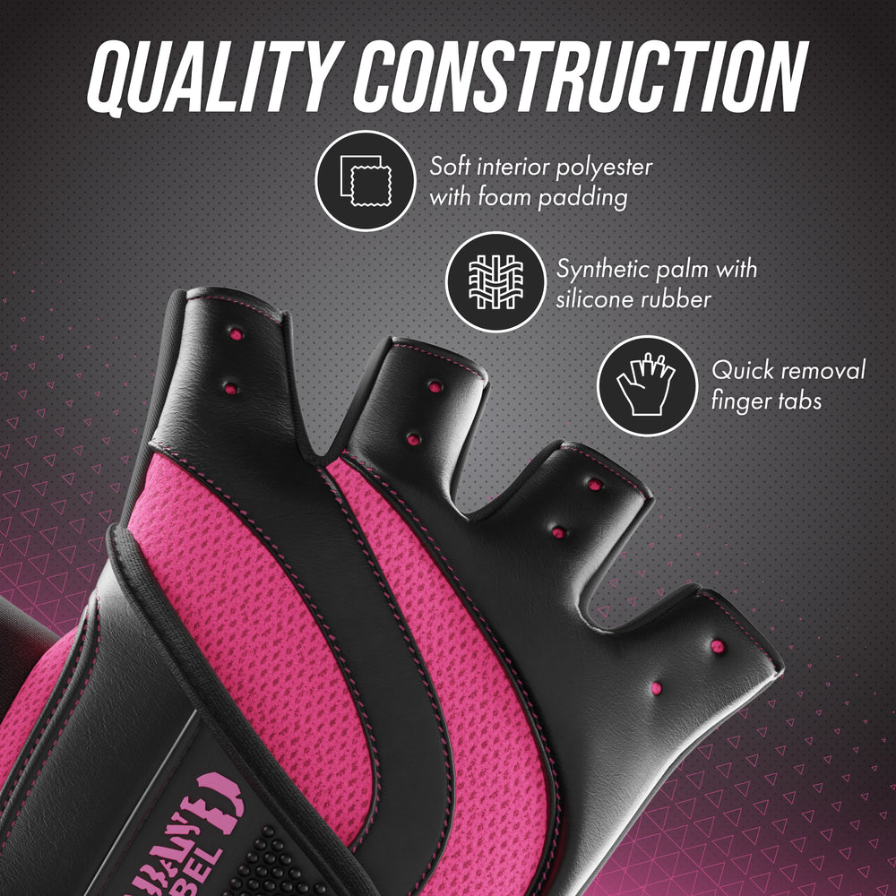 Contraband Pink Label 5437 Womens Extreme Grip Padded Lifting Gloves