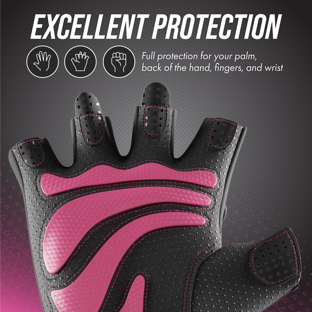 Contraband Pink Label 5437 Womens Extreme Grip Padded Lifting Gloves