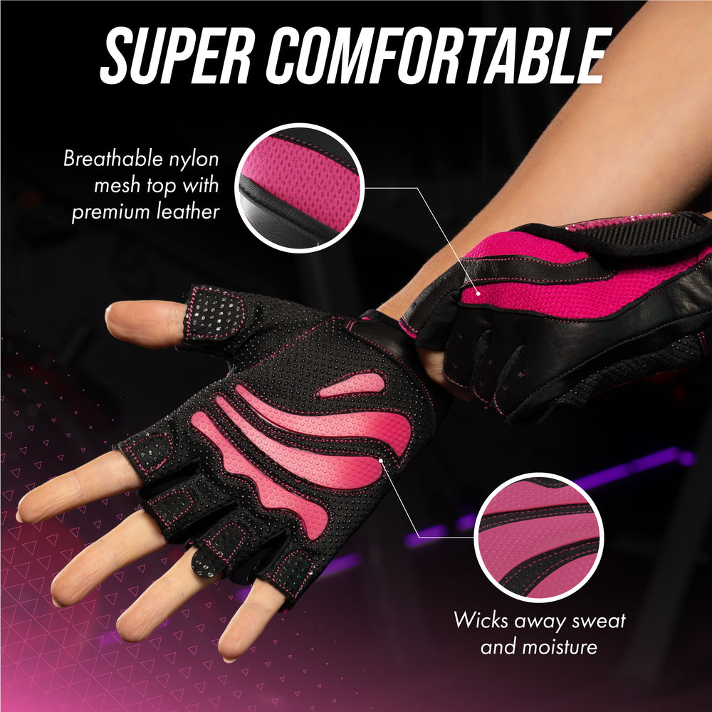 Contraband Pink Label 5437 Womens Extreme Grip Padded Lifting Gloves