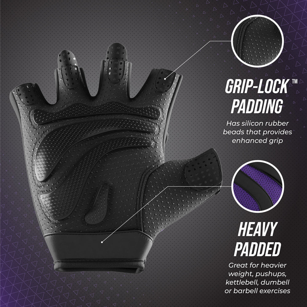 Contraband Pink Label 5437 Womens Extreme Grip Padded Lifting Gloves