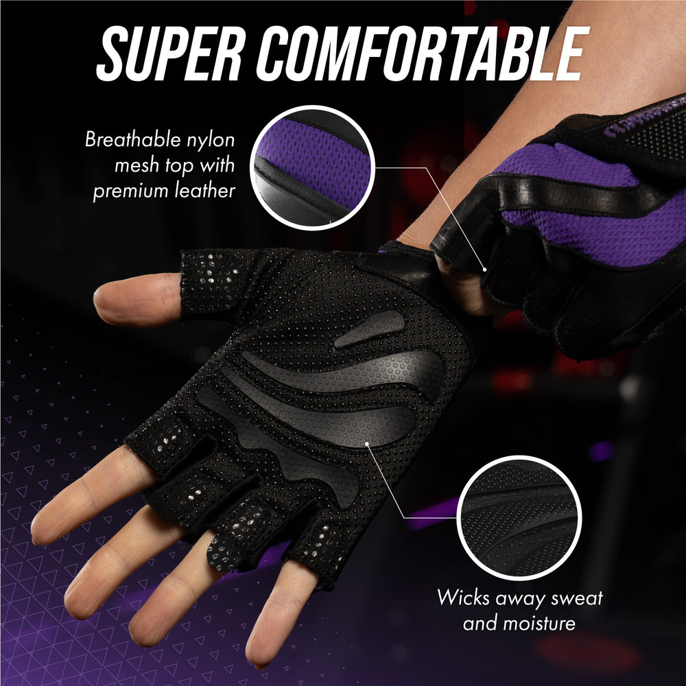 Contraband Pink Label 5437 Womens Extreme Grip Padded Lifting Gloves