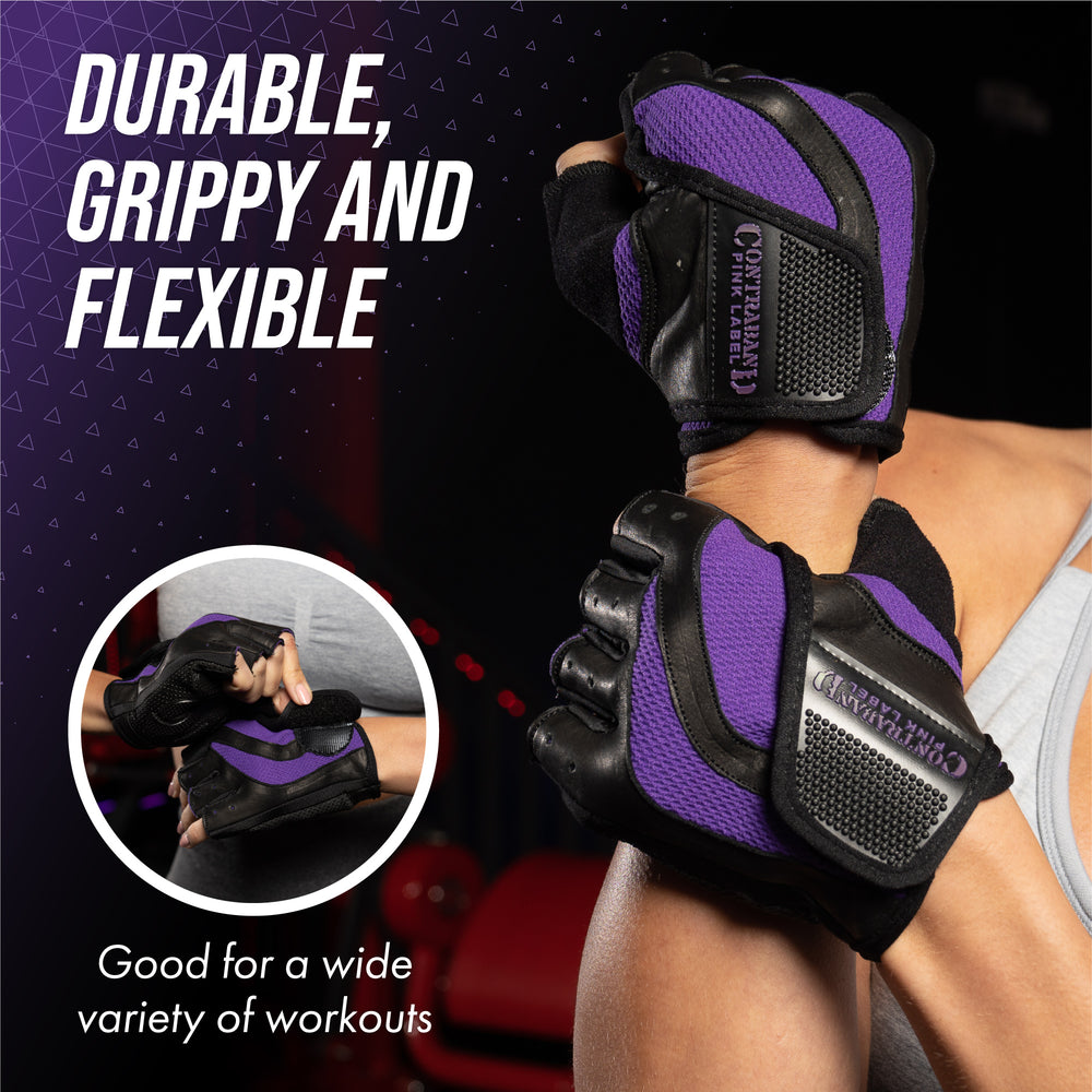 Contraband Pink Label 5437 Womens Extreme Grip Padded Lifting Gloves