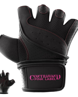 Contraband Pink Label 5737 Womens Padded Wrist Wrap Weight Lifting Gloves w/ GripLock Padding (Pair)