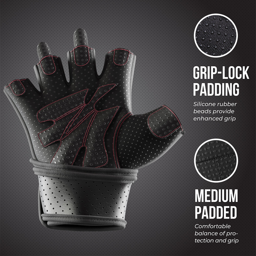 Contraband Pink Label 5737 Womens Wrist Wrap Padded Lifting Gloves
