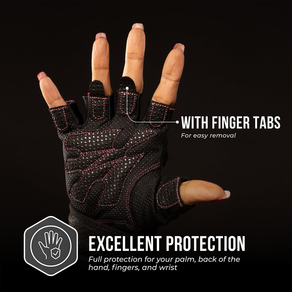 Contraband Pink Label 5737 Womens Wrist Wrap Padded Lifting Gloves