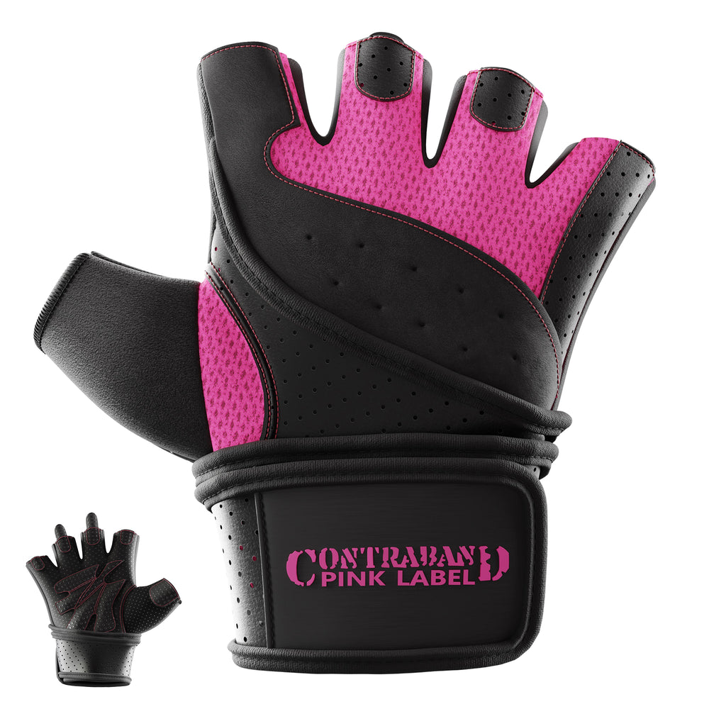 Contraband Pink Label 5737 Womens Wrist Wrap Padded Lifting Gloves