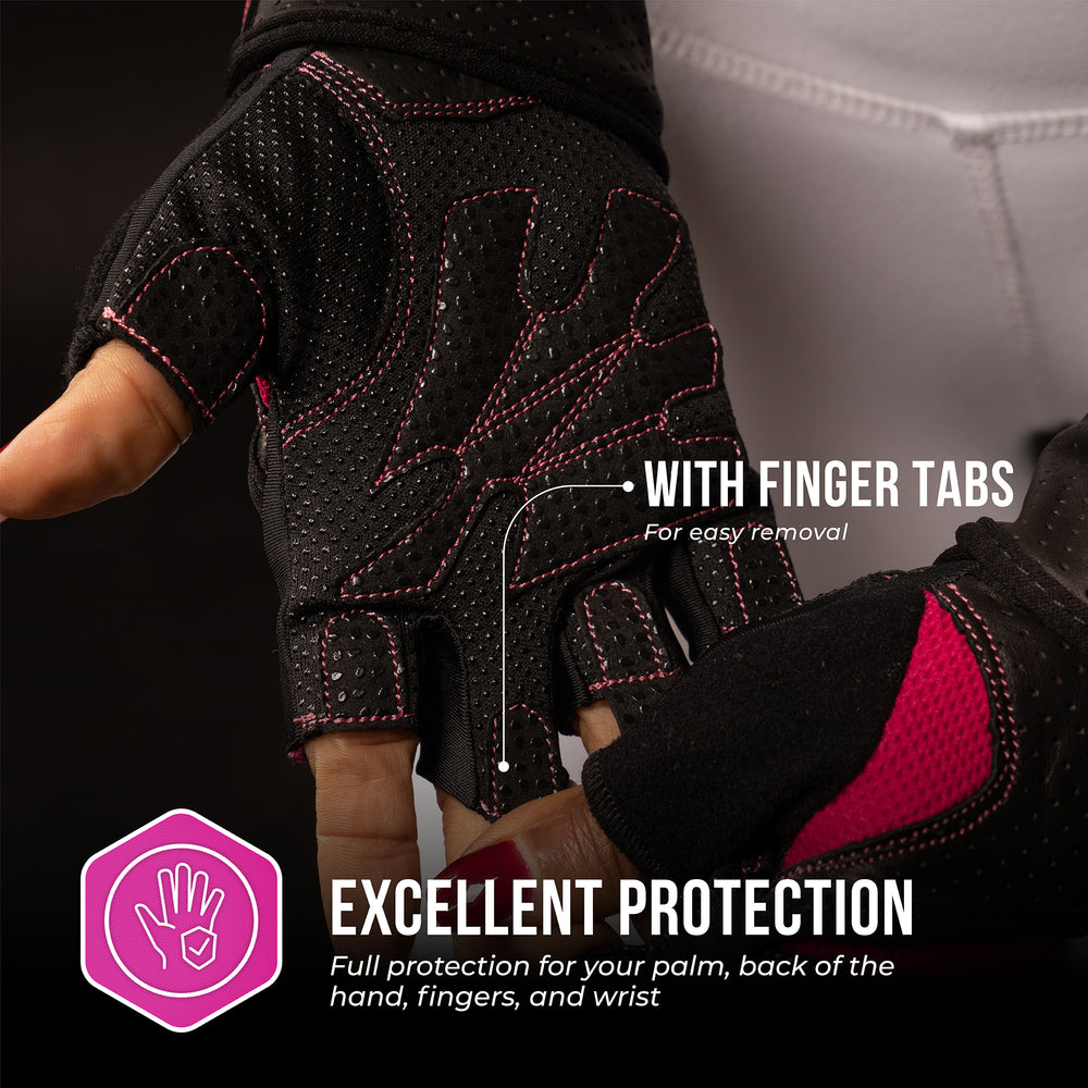 Contraband Pink Label 5737 Womens Wrist Wrap Padded Lifting Gloves