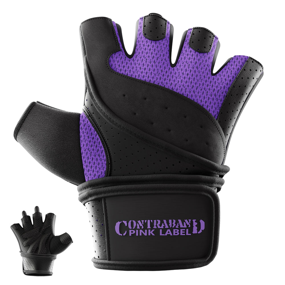Contraband Pink Label 5737 Womens Wrist Wrap Padded Lifting Gloves