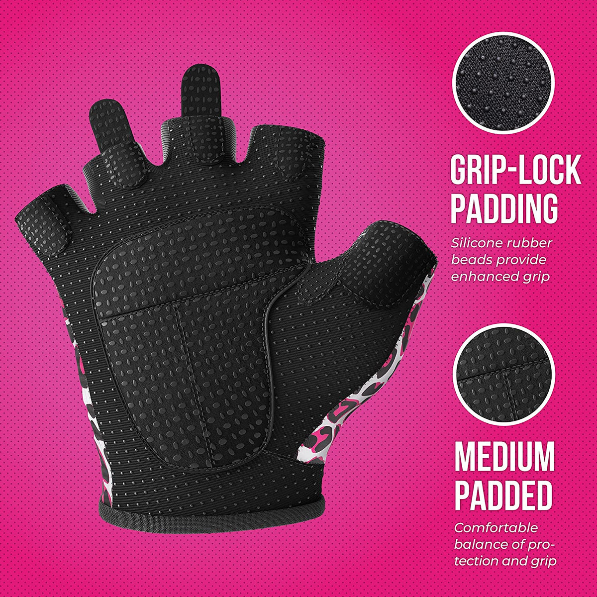 Wearslim Cotton Fingerless Gym Gloves For Training & Fitness Black & Pink  Color