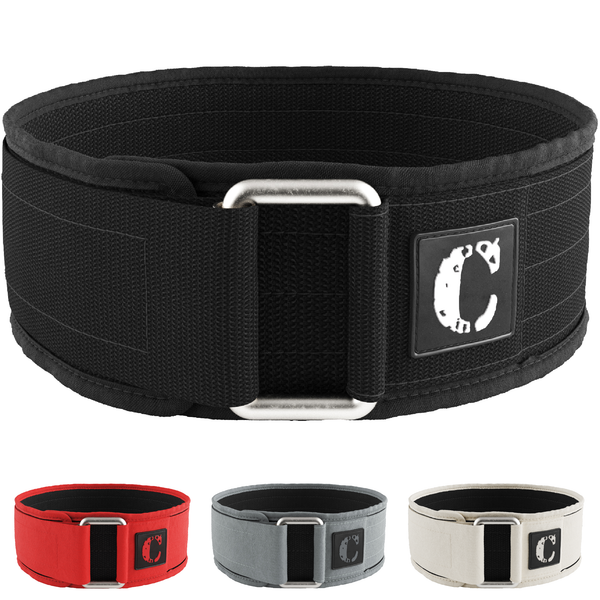 Contraband Black Label 4010 4Inch Nylon Weight Lifting Belt w Velcro Black Medium