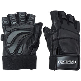 Contraband Black Label 5890 Premium Leather Weight Lifting Gloves w/ Rubber Xtreme Traction Pads