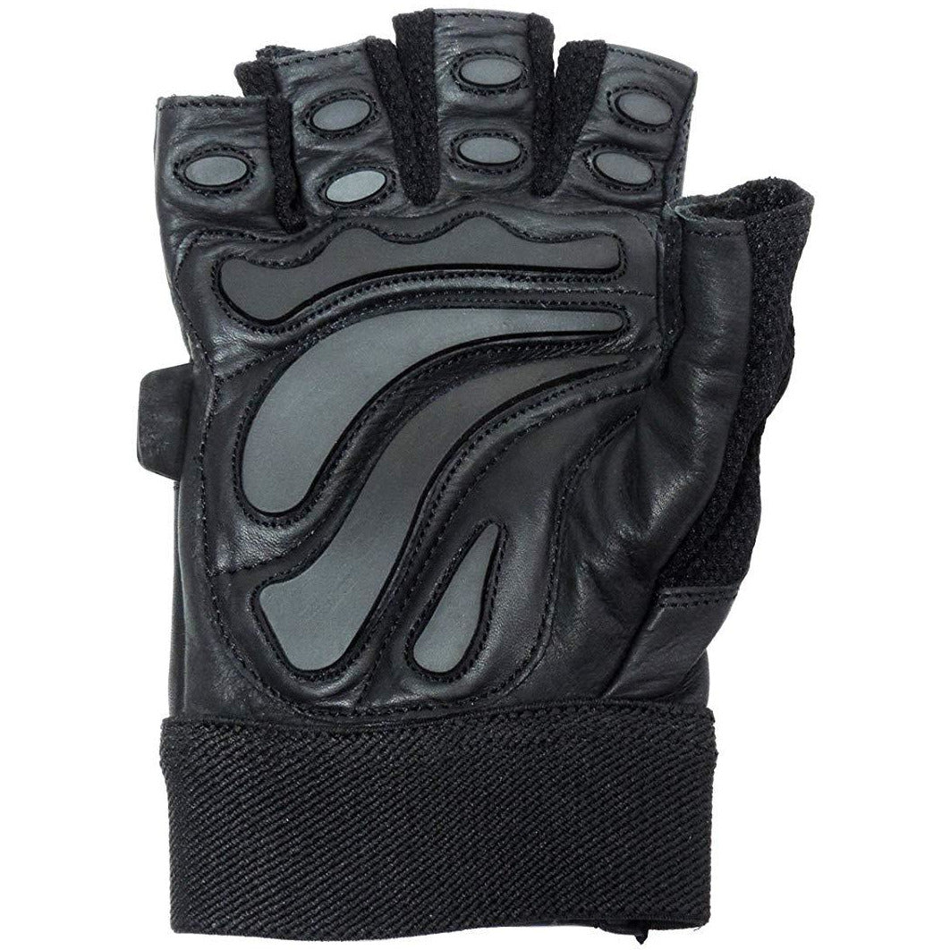 Contraband Black Label 5450 Heavy Duty Double Layer Gel Padded Leather Weight Lifting Gloves (Pair) - Heavy Padded Gym Gloves - Durable Split