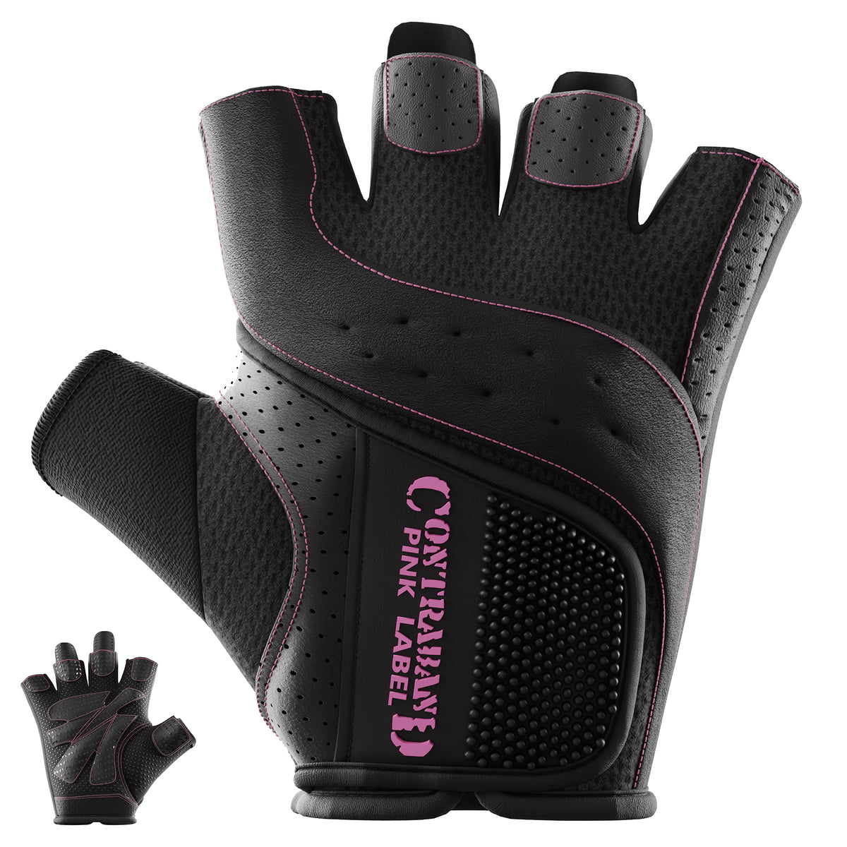 Contraband Pink Label 5137 Womens Padded Weight Lifting Gloves w/Grip-Lock Padding (Pair)