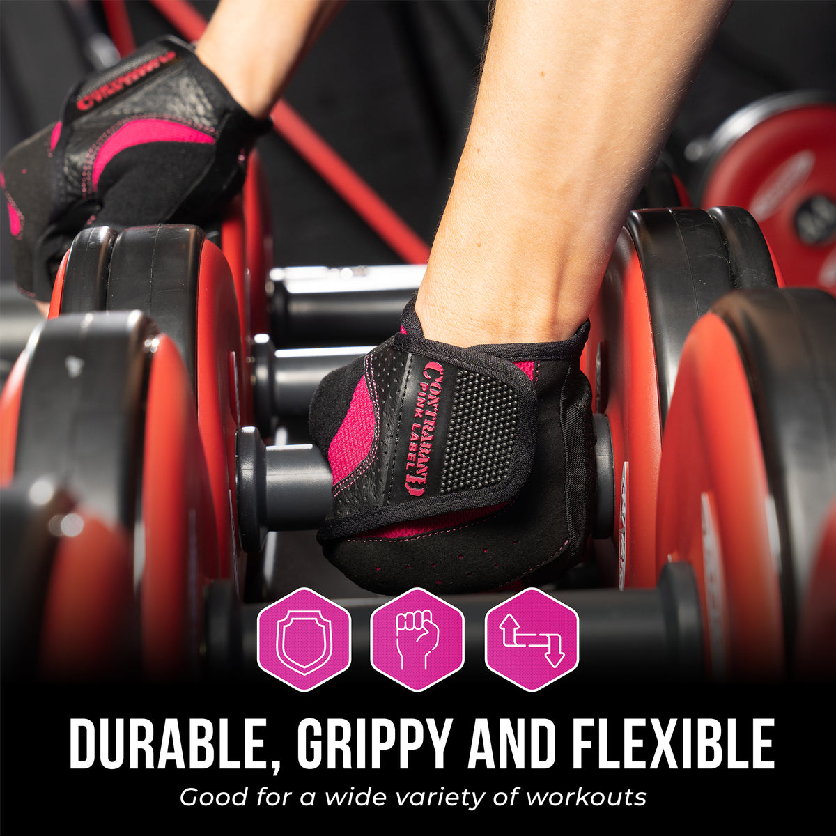 Contraband Pink Label 5137 Womens Padded Weight Lifting Gloves w