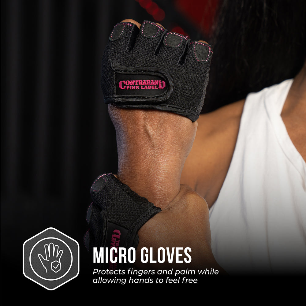Contraband Pink Label 5537 Womens Micro Lifting Gloves with Grip-Lock