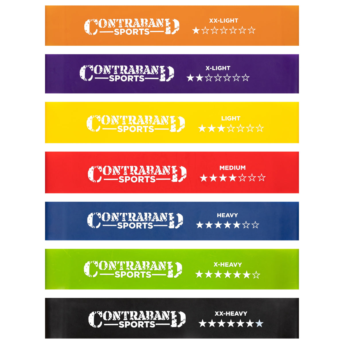 Contraband Sports 7439 Resistance Hip Bands/Booty Bands/Ankle Bands Set