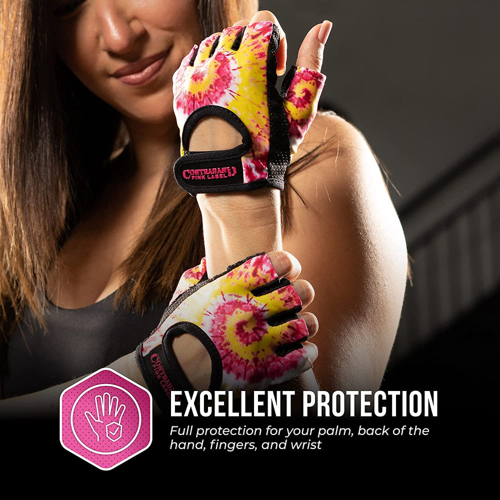 Contraband Pink Label 5347 Womens Tie Dye Designer Lifting Gloves