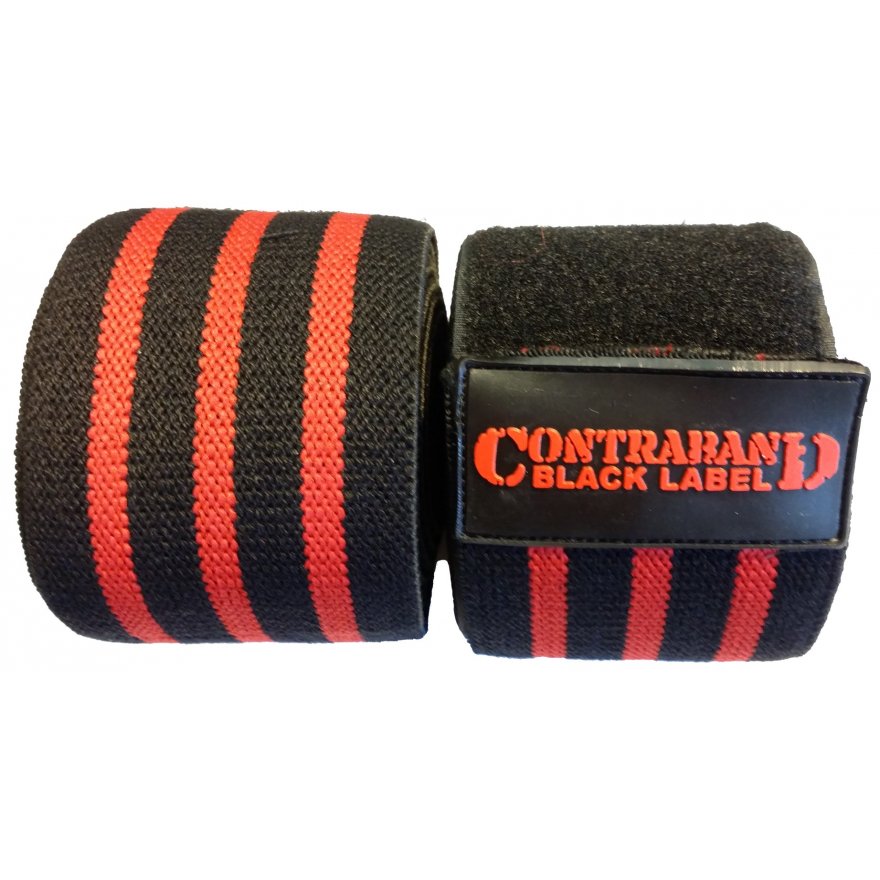 Knee Wraps ブラック/フレーム Contraband Black Label 1050 Knee Wraps w/ EZ-Wrap Velcro
