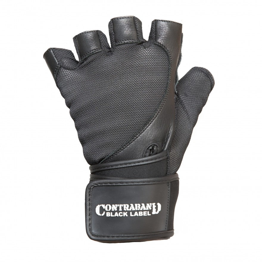 Contraband Black Label 5730 Stretch Fit Wrist Wrap Gloves w/ Split Leather Palm