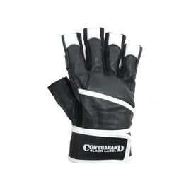 Contraband Black Label 5930 Premium Leather Wrist-wrap Gloves w/ Super Grip Pads (PAIR)