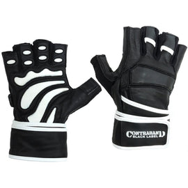 Contraband Black Label 5990 Premium Leather Wrist-Wrap Gloves w/ Rubber Xtreme Traction Pads