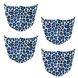 Contraband Pink Label 13297 Leopard Print Sport Face Cover/Sport Mask - Polyester Washable & Breathable - 4 Colors (Sold AS A Set)